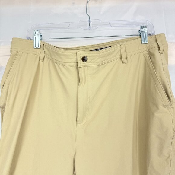 Coolibar Men 36 Performance Pants UPF 50+ Beige Khaki Stretch Straight Leg Sport - Picture 2 of 10